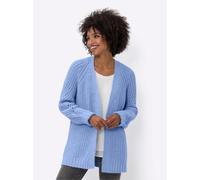 Strickjacke HEINE, Damen, Gr. 40, blau (eisblau), 45% Polyacryl, 30% Polyamid, 25% Polyester, unifarben, Strickjacken Strickjacke (64057348-40) eisblau