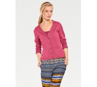 Strickjacke HEINE, Damen, Gr. 40, pink, 100% Baumwolle, unifarben, Strickjacken Strickjacke (45264524-40) pink