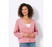 Strickjacke HEINE, Damen, Gr. 40, rosa (rosé), 50% Baumwolle, 50% Polyacryl, unifarben, Strickjacken Strickjacke (41312713-40) rosé