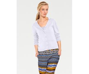 Strickjacke HEINE, Damen, Gr. 40, weiß, 100% Baumwolle, unifarben, Strickjacken Strickjacke (75709746-40) weiß