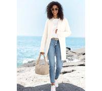 Strickjacke HEINE, Damen, Gr. 42, beige (ecru, meliert), 72% Polyacryl, 23% Polyester, 5% Polyamid, unifarben, Strickjacken Strickjacke (83789921-42) ecru, meliert