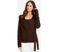 Strickjacke HEINE, Damen, Gr. 42, braun (schoko), 70% Viskose, 30% Polyamid, unifarben, Strickjacken Strickjacke (81041837-42) schoko