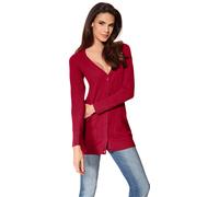 Strickjacke HEINE, Damen, Gr. 42, rot, 100% Baumwolle, unifarben, Strickjacken Strickjacke (37456768-42) rot