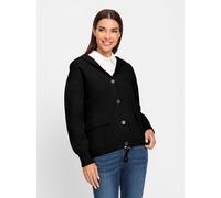 Strickjacke HEINE, Damen, Gr. 42, schwarz, 100% Polyamid, unifarben, Strickjacken Strickjacke (30008725-42) schwarz