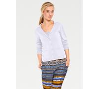 Strickjacke HEINE, Damen, Gr. 42, weiß, 100% Baumwolle, unifarben, Strickjacken Strickjacke (75709746-42) weiß