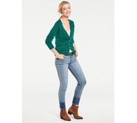 Strickjacke HEINE, Damen, Gr. 44, grün (smaragd), 100% Baumwolle, unifarben, Strickjacken Strickjacke (87211906-44) smaragd