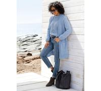 Strickjacke HEINE, Damen, Gr. 46, blau (bleu), 60% Polyester, 30% Polyamid, 10% Wolle, unifarben, Strickjacken Strickjacke (79295439-46) bleu