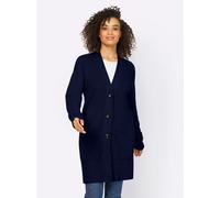 Strickjacke HEINE, Damen, Gr. 46, blau (marine), 50% Viskose, 28% Polyester, 22% Polyamid, unifarben, Strickjacken Strickjacke (65845600-46) marine