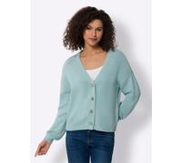 Strickjacke HEINE, Damen, Gr. 48, grün (mint), 50% Baumwolle, 50% Polyacryl, unifarben, Strickjacken Strickjacke (39145559-48) mint