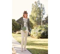 Strickjacke HEINE, Damen, Gr. 48, grün (oliv), 100% Baumwolle, unifarben, Strickjacken Strickjacke (95413966-48) oliv