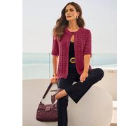 Strickjacke HEINE, Damen, Gr. 48, rot (bordeaux), 78% Polyamid, 22% Polyester, unifarben, Strickjacken Strickjacke (92996732-48) bordeaux
