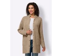 Strickjacke HEINE, Damen, Gr. 50, beige (beige, meliert), 72% Polyacryl, 23% Polyester, 5% Polyamid, unifarben, Strickjacken Strickjacke (51863327-50) beige, meliert