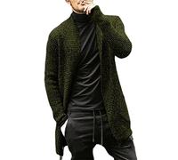 Strickjacke Herren Einfarbig Mittlere Länge Gestrickter Mantel Herren Lose Frühling Sweater Jacke Herren Loch Design Täglicher Verschleiß Casual Jacke Herren I-Army Green3 S
