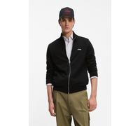 HUGO Slim-Fit Strickjacke aus Baumwolle mit Logo-Detail - Style San Jacomo-C, 50553606 Schwarz XXL