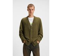 Strickjacke HUGO "Sonou", Herren, Gr. L, open grün345, Strick, Obermaterial: 52% Polyester, 28% Polyamid, 10% Wolle, 10% Polyacryl, unifarben, oversize normal, V-Ausschnitt, Bündchen, Strickjacken Str