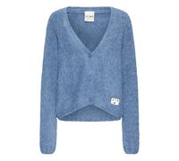Strickjacke ICHI "Langarm IHBLARISA", Damen, Gr. XL, blau (blau yonder), Obermaterial: 63% Polyacryl PAN. 26% Nylon NY. 10% Wolle mw. 1% Elasthan EL., Strickjacken Strickjacke (34383908-XL) blau yonde