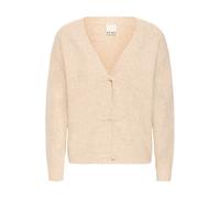Strickjacke ICHI "Langarm IHDASILA", Damen, Gr. S, beige (oatmeal melange), Obermaterial: 54% Polyester PES. 23% Polyacryl PAN. 13% Nylon NY. 6% Wolle mw. 4% Elasthan EL., Strickjacken Strickjacke (27