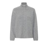 Strickjacke ICHI "Langarm IHDUCIE", Damen, Gr. M, grau (grau melange), Obermaterial: 55% Polyester PES. 30% Polyacryl PAN. 13% Nylon NY. 2% Elasthan EL., Strickjacken Strickjacke (96699864-M) grau mel
