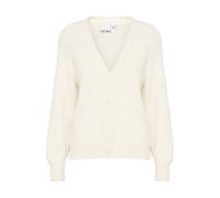 Strickjacke ICHI "Langarm IHKAMARA", Damen, Gr. XXL, weiß (cloud dancer), Obermaterial: 52% Polyacryl PAN. 30% Polyester PES. 15% Alpaka WP. 3% Elasthan EL., Strickjacken Strickjacke (95477662-XXL) cl