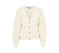 Strickjacke ICHI "Strickjacke IHBOSTON", Damen, Gr. L, weiß (almond milk), Obermaterial: 50% Viskose CV. 28% Polyester PES. 22% Nylon NY., Strickjacken Strickjacke (50893918-L) almond milk