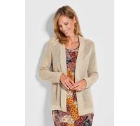 Strickjacke in feinem Ajour-Lochmuster braun 50