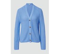 Strickjacke in Ripp-Optik mit Knopfleiste 46 blau 2174067.5141.46