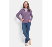 Strickjacke in Rippenstruktur mit Reißverschluss lila 38