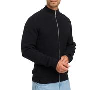 Strickjacke INDICODE "INEmil Cardigan", Herren, Gr. XL, schwarz, Strick, Obermaterial: 60% Polyester, 40% Baumwolle, unifarben, regular fit hüftbedeckend, hoch geschlossener Ausschnitt, Strickbündchen