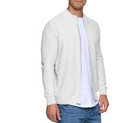 Strickjacke INDICODE "Marland", Herren, Gr. M, grau (lt grau mix), Strick, Obermaterial: 100% Baumwolle, meliert, normal, hoch geschlossener Ausschnitt, Strickjacken Strickjacke (78129225-M) lt grau m