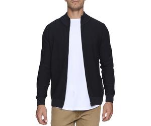 Strickjacke INDICODE "Marland", Herren, Gr. M, schwarz, Strick, Obermaterial: 100% Baumwolle, unifarben, normal, hoch geschlossener Ausschnitt, Strickjacken Strickjacke (28731522-M) schwarz