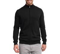 Strickjacke INDICODE "Tinos", Herren, Gr. XL, schwarz, Strick, Obermaterial: 80% Baumwolle, 20% Polyamid, unifarben, normal, hoch geschlossener Ausschnitt, Strickjacken Strickjacke (67425253-XL) schwa