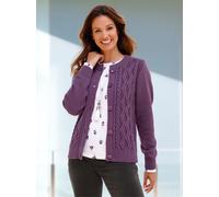 Strickjacke INSPIRATIONEN, Damen, Gr. 36, lila (traube), 50% Baumwolle, 50% Polyacryl, unifarben, Strickjacken Strickjacke (48844458-36) traube