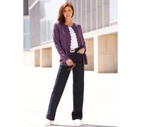 Strickjacke INSPIRATIONEN, Damen, Gr. 42, lila (traube, meliert), 50% Baumwolle, 50% Polyacryl, meliert, unifarben, Strickjacken Strickjacke (22838359-42) traube, meliert