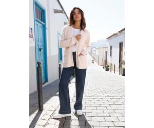 Strickjacke INSPIRATIONEN, Damen, Gr. 42, rosa (elfenbein), 80% Polyester, 20% Viskose, unifarben, Strickjacken Strickjacke (89825736-42) elfenbein