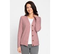 Strickjacke INSPIRATIONEN, Damen, Gr. 44, rosa (rosenquarz, meliert), 50% Viskose, 28% Polyester, 22% Polyamid, meliert, Strickjacken Strickjacke (40407258-44) rosenquarz, meliert