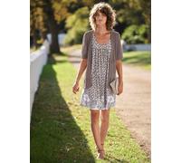 Strickjacke INSPIRATIONEN, Damen, Gr. 46, grau (taupe), 50% Baumwolle, 50% Polyacryl, unifarben, Strickjacken Strickjacke (85075812-46) taupe