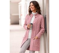Strickjacke INSPIRATIONEN, Damen, Gr. 50, lila (hortensie), 50% Baumwolle, 50% Polyacryl, unifarben, Strickjacken Strickjacke (81137312-50) hortensie