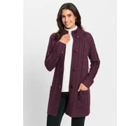 Strickjacke INSPIRATIONEN, Damen, Gr. 50, rot (burgund), 50% Baumwolle, 50% Polyacryl, unifarben, Strickjacken Strickjacke (49062447-50) burgund