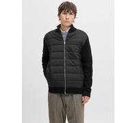 Strickjacke JACK & JONES "JJEPERFECT KNIT HYBRID CARDIGAN SN", Herren, Gr. L, schwarz, Strick, Obermaterial: 100% Baumwolle, hüftlang, hoch geschlossener Ausschnitt, Rippstrickbündchen, Strickjacken S