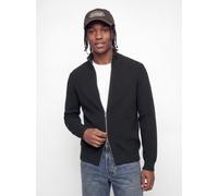 Strickjacke JACK & JONES "JJEPERFECT RIB KNIT FULL ZIP CARDIGAN SN", Herren, Gr. L, schwarz, Strick, Obermaterial: 50% Baumwolle, 50% Polyester, unifarben, normal normal, ohne Ausschnitt, Bündchen, St