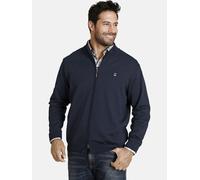 Strickjacke JAN VANDERSTORM "Strickjacke AGNER", Herren, Gr. L, blau (dunkelblau), Obermaterial: 50% Baumwolle CO. 50% Polyacryl PAN., unifarben, casual, normal, Strickjacken (51011809-L) dunkelblau
