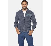 Strickjacke JAN VANDERSTORM "Strickjacke AKSELLUND", Herren, Gr. XXL, blau (blau melange), Obermaterial: 100% Baumwolle CO., Strickjacken Strickjacke (40394802-XXL) blau melange