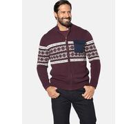 Strickjacke JAN VANDERSTORM "Strickjacke BJORNSEN", Herren, Gr. 5XL, rot (dunkelrot gemustert), Obermaterial: 60% Baumwolle CO. 40% Polyacryl PAN., Strickjacken Strickjacke (90558341-5XL) dunkelrot ge