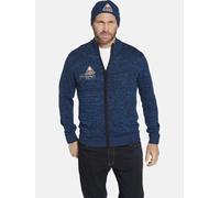 Kapuzenstrickjacke JAN VANDERSTORM "Strickjacke mit Mütze APKE" Gr. XXL, blau (blau melange) Herren Strickjacken (45182626-XXL) blau melange
