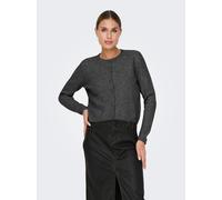 Strickjacke JDY "JDYCHLOE LIFE L/S CARDIGAN KNT NOOS", Damen, Gr. S, grau (dunkelgrau melange), Strick, Obermaterial: 52% Polyester, 36% Polyacryl, 10% Wolle, 2% Elasthan, meliert, unifarben, taillenb