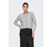 Strickjacke JDY "JDYCHLOE LIFE L/S CARDIGAN KNT NOOS", Damen, Gr. S, grau (light grau melange), Strick, Obermaterial: 52% Polyester, 36% Polyacryl, 10% Wolle, 2% Elasthan, meliert, unifarben, taillenb