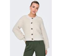 Strickjacke JDY "JDYEIRA LIFE L/S O-NECK CARDIGAN KNT", Damen, Gr. L, beige (birch), Strick, Obermaterial: 90% Polyester, 5% Wolle, 3% Elasthan, 2% sonstige Fasern, unifarben, normal, Rundhals, Strick
