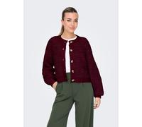 Strickjacke JDY "JDYEIRA LIFE L/S O-NECK CARDIGAN KNT", Damen, Gr. M, rot (cabernet), Strick, Obermaterial: 90% Polyester, 5% Wolle, 3% Elasthan, 2% sonstige Fasern, unifarben, normal, Rundhals, Stric