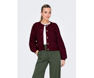 Strickjacke JDY "JDYEIRA LIFE L/S O-NECK CARDIGAN KNT", Damen, Gr. M, rot (cabernet), Strick, Obermaterial: 90% Polyester, 5% Wolle, 3% Elasthan, 2% sonstige Fasern, unifarben, normal, Rundhals, Stric