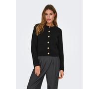 Strickjacke JDY "JDYKIM L/S ON BUTTON CARDIGAN KNT NOOS", Damen, Gr. M, schwarz, Strick, Obermaterial: 100% Polyacryl, unifarben, kurz, Rundhals, gerader Abschluss, Strickjacken Strickjacke (33898250-